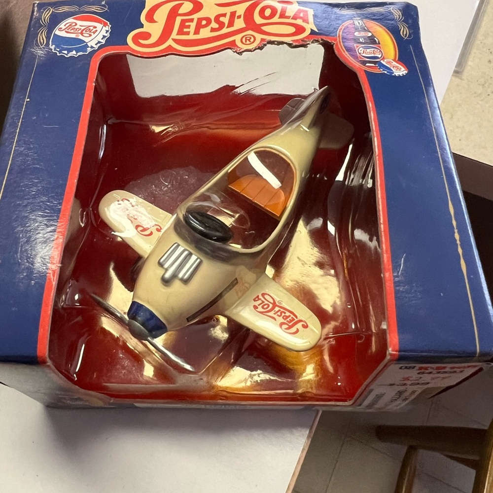 Kids Toy Airplane - Cream and Blue Pepsi